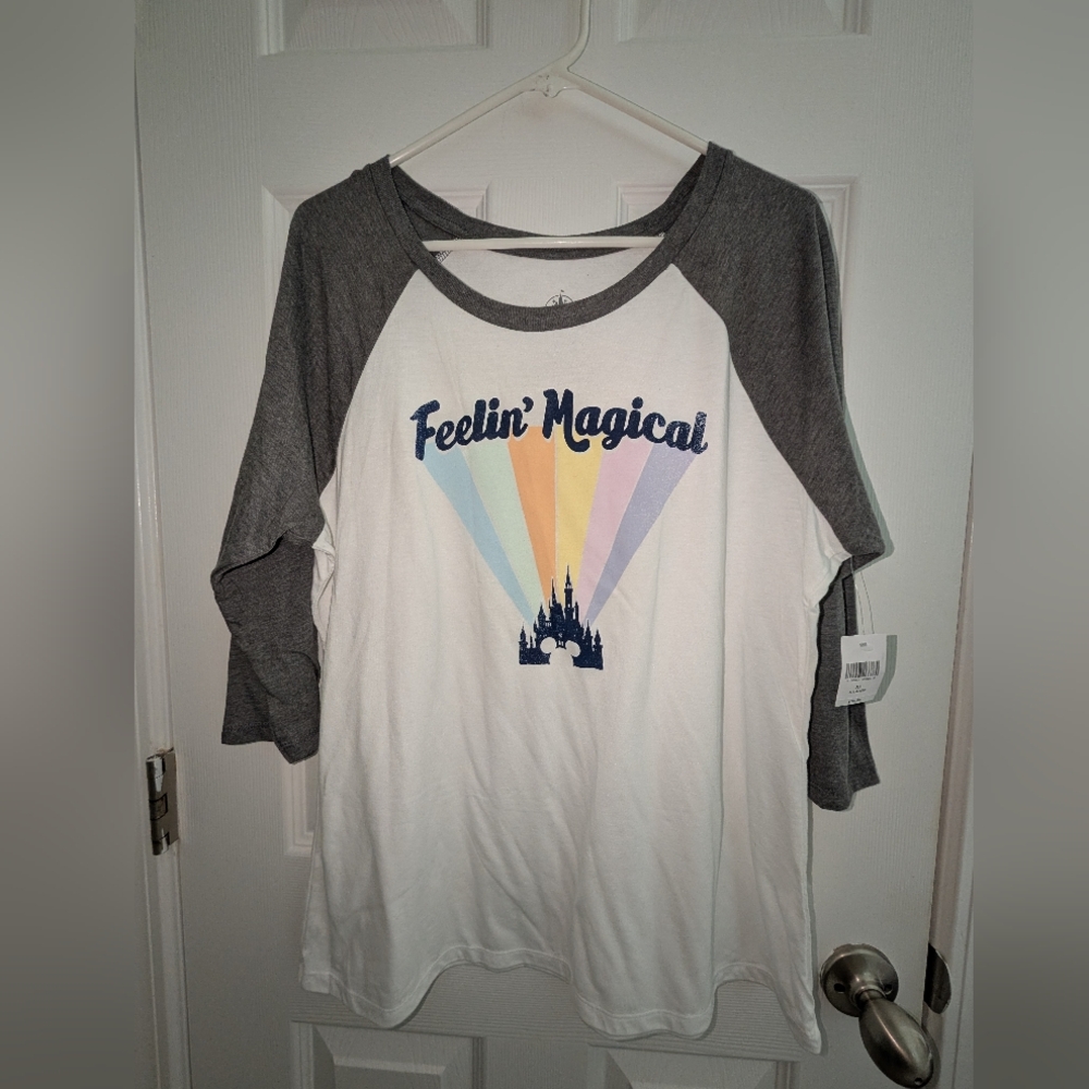 NWT Disney Raglan Sleeve Feeling Magical Castle Shirt Size XL